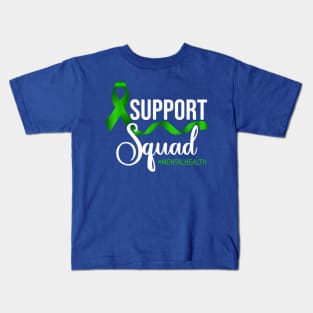 Support Squad Mental Health Awareness Lime Green Ribbon Kids T-Shirt